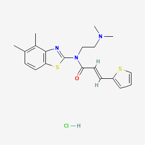 molecular formula C20H24ClN3OS2 B3403573 (E)-N-(2-(dimethylamino)ethyl)-N-(4,5-dimethylbenzo[d]thiazol-2-yl)-3-(thiophen-2-yl)acrylamide hydrochloride CAS No. 1135227-23-4