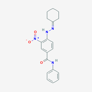 molecular formula C19H20N4O3 B340358 4-(2-cyclohexylidenehydrazinyl)-3-nitro-N-phenylbenzamide 