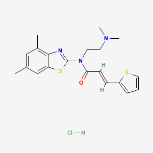 molecular formula C20H24ClN3OS2 B3403583 (E)-N-(2-(dimethylamino)ethyl)-N-(4,6-dimethylbenzo[d]thiazol-2-yl)-3-(thiophen-2-yl)acrylamide hydrochloride CAS No. 1135227-70-1