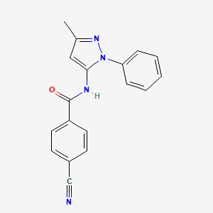 molecular formula C18H14N4O B3403591 4-cyano-N-(3-methyl-1-phenyl-1H-pyrazol-5-yl)benzamide CAS No. 1135416-79-3
