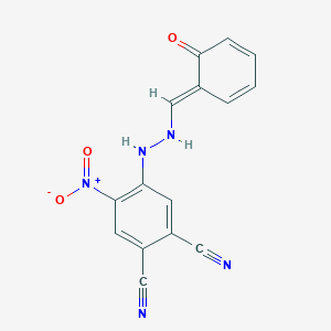molecular formula C15H9N5O3 B340360 4-nitro-5-[2-[(E)-(6-oxocyclohexa-2,4-dien-1-ylidene)methyl]hydrazinyl]benzene-1,2-dicarbonitrile 