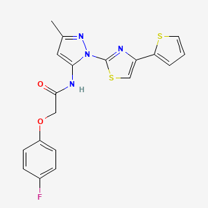 molecular formula C19H15FN4O2S2 B3403622 2-(4-fluorophenoxy)-N-(3-methyl-1-(4-(thiophen-2-yl)thiazol-2-yl)-1H-pyrazol-5-yl)acetamide CAS No. 1170124-26-1