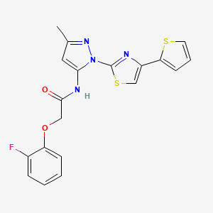 molecular formula C19H15FN4O2S2 B3403635 2-(2-fluorophenoxy)-N-(3-methyl-1-(4-(thiophen-2-yl)thiazol-2-yl)-1H-pyrazol-5-yl)acetamide CAS No. 1170484-77-1