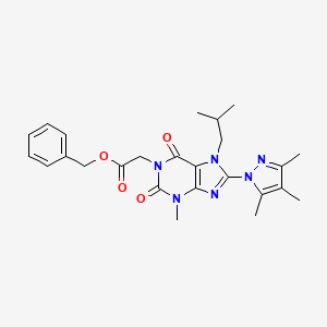 benzyl 2-(7-isobutyl-3-methyl-2,6-dioxo-8-(3,4,5-trimethyl-1H-pyrazol-1-yl)-2,3,6,7-tetrahydro-1H-purin-1-yl)acetate