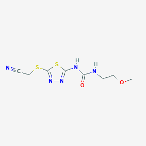 molecular formula C8H11N5O2S2 B3403655 1-(5-((Cyanomethyl)thio)-1,3,4-thiadiazol-2-yl)-3-(2-methoxyethyl)urea CAS No. 1171367-07-9