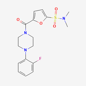 molecular formula C17H20FN3O4S B3403665 5-(4-(2-fluorophenyl)piperazine-1-carbonyl)-N,N-dimethylfuran-2-sulfonamide CAS No. 1171451-32-3