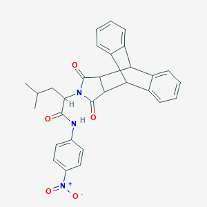 2-(16,18-dioxo-17-azapentacyclo[6.6.5.02,7.09,14.015,19]nonadeca-2,4,6,9,11,13-hexaen-17-yl)-4-methyl-N-(4-nitrophenyl)pentanamide