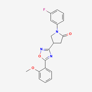 molecular formula C19H16FN3O3 B3403688 1-(3-Fluorophenyl)-4-(5-(2-methoxyphenyl)-1,2,4-oxadiazol-3-yl)pyrrolidin-2-one CAS No. 1171800-10-4
