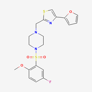 2-((4-((5-Fluoro-2-methoxyphenyl)sulfonyl)piperazin-1-yl)methyl)-4-(furan-2-yl)thiazole
