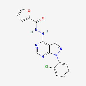 molecular formula C16H11ClN6O2 B3403710 N'-[1-(2-chlorophenyl)-1H-pyrazolo[3,4-d]pyrimidin-4-yl]furan-2-carbohydrazide CAS No. 1172489-96-1