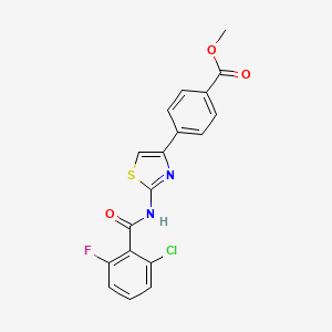 molecular formula C18H12ClFN2O3S B3403714 Methyl 4-(2-(2-chloro-6-fluorobenzamido)thiazol-4-yl)benzoate CAS No. 1172772-96-1