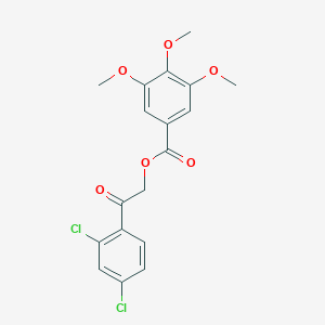 molecular formula C18H16Cl2O6 B340377 2-(2,4-Dichlorophenyl)-2-oxoethyl 3,4,5-trimethoxybenzoate 