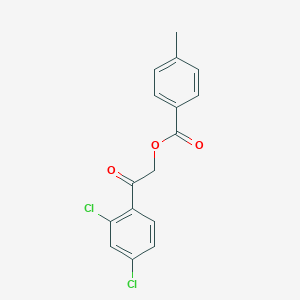 molecular formula C16H12Cl2O3 B340379 2-(2,4-Dichlorophenyl)-2-oxoethyl 4-methylbenzoate 