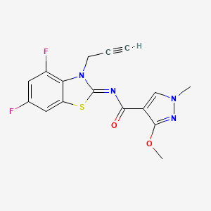 molecular formula C16H12F2N4O2S B3403822 (Z)-N-(4,6-difluoro-3-(prop-2-yn-1-yl)benzo[d]thiazol-2(3H)-ylidene)-3-methoxy-1-methyl-1H-pyrazole-4-carboxamide CAS No. 1173608-55-3