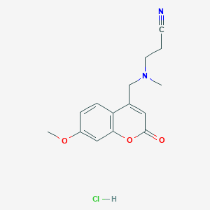 molecular formula C15H17ClN2O3 B3403825 3-(((7-methoxy-2-oxo-2H-chromen-4-yl)methyl)(methyl)amino)propanenitrile hydrochloride CAS No. 1177669-50-9