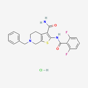 molecular formula C22H20ClF2N3O2S B3403835 6-Benzyl-2-(2,6-difluorobenzamido)-4,5,6,7-tetrahydrothieno[2,3-c]pyridine-3-carboxamide hydrochloride CAS No. 1177977-21-7