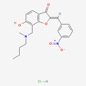 (2Z)-7-{[butyl(methyl)amino]methyl}-6-hydroxy-2-[(3-nitrophenyl)methylidene]-2,3-dihydro-1-benzofuran-3-one hydrochloride