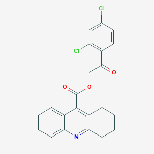molecular formula C22H17Cl2NO3 B340384 2-(2,4-Dichlorophenyl)-2-oxoethyl 1,2,3,4-tetrahydroacridine-9-carboxylate 