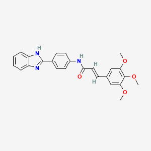 molecular formula C25H23N3O4 B3403841 (E)-N-(4-(1H-benzo[d]imidazol-2-yl)phenyl)-3-(3,4,5-trimethoxyphenyl)acrylamide CAS No. 1184842-54-3