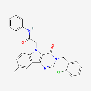 2-(3-(2-chlorobenzyl)-8-methyl-4-oxo-3H-pyrimido[5,4-b]indol-5(4H)-yl)-N-phenylacetamide