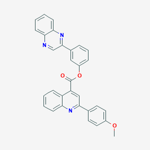 molecular formula C31H21N3O3 B340385 3-(2-Quinoxalinyl)phenyl 2-(4-methoxyphenyl)-4-quinolinecarboxylate 