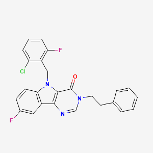 molecular formula C25H18ClF2N3O B3403864 5-(2-chloro-6-fluorobenzyl)-8-fluoro-3-phenethyl-3H-pyrimido[5,4-b]indol-4(5H)-one CAS No. 1185030-55-0