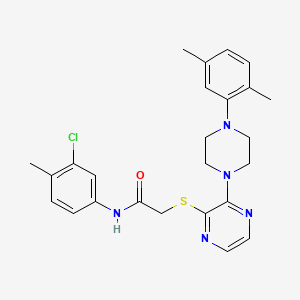 N-(3-chloro-4-methylphenyl)-2-({3-[4-(2,5-dimethylphenyl)piperazin-1-yl]pyrazin-2-yl}sulfanyl)acetamide