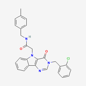 molecular formula C27H23ClN4O2 B3403872 2-(3-(2-chlorobenzyl)-4-oxo-3H-pyrimido[5,4-b]indol-5(4H)-yl)-N-(4-methylbenzyl)acetamide CAS No. 1185065-99-9
