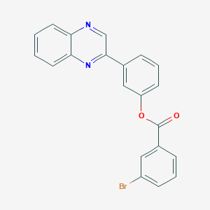 molecular formula C21H13BrN2O2 B340388 3-(2-Quinoxalinyl)phenyl 3-bromobenzoate 