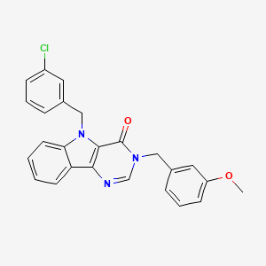 molecular formula C25H20ClN3O2 B3403884 5-(3-chlorobenzyl)-3-(3-methoxybenzyl)-3H-pyrimido[5,4-b]indol-4(5H)-one CAS No. 1185074-18-3
