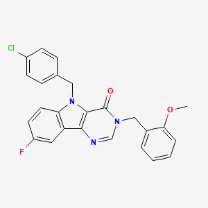 molecular formula C25H19ClFN3O2 B3403886 5-(4-chlorobenzyl)-8-fluoro-3-(2-methoxybenzyl)-3H-pyrimido[5,4-b]indol-4(5H)-one CAS No. 1185090-70-3