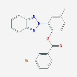molecular formula C20H14BrN3O2 B340389 2-(2H-benzotriazol-2-yl)-4-methylphenyl 3-bromobenzoate 