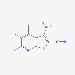 molecular formula C11H11N3S B3403901 3-Amino-4,5,6-trimethylthieno[2,3-b]pyridine-2-carbonitrile CAS No. 118879-61-1