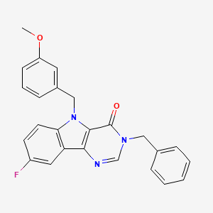 molecular formula C25H20FN3O2 B3403908 3-benzyl-8-fluoro-5-(3-methoxybenzyl)-3H-pyrimido[5,4-b]indol-4(5H)-one CAS No. 1189443-84-2