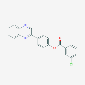 molecular formula C21H13ClN2O2 B340391 4-(2-Quinoxalinyl)phenyl 3-chlorobenzoate 