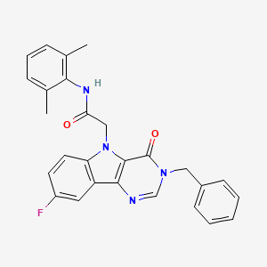 2-(3-benzyl-8-fluoro-4-oxo-3H-pyrimido[5,4-b]indol-5(4H)-yl)-N-(2,6-dimethylphenyl)acetamide