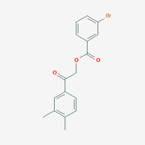 molecular formula C17H15BrO3 B340394 2-(3,4-Dimethylphenyl)-2-oxoethyl 3-bromobenzoate 