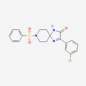 molecular formula C19H18ClN3O3S B3403945 3-(3-Chlorophenyl)-8-(phenylsulfonyl)-1,4,8-triazaspiro[4.5]dec-3-en-2-one CAS No. 1189655-00-2