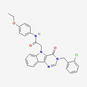 molecular formula C27H23ClN4O3 B3403957 2-(3-(2-chlorobenzyl)-4-oxo-3H-pyrimido[5,4-b]indol-5(4H)-yl)-N-(4-ethoxyphenyl)acetamide CAS No. 1189678-53-2