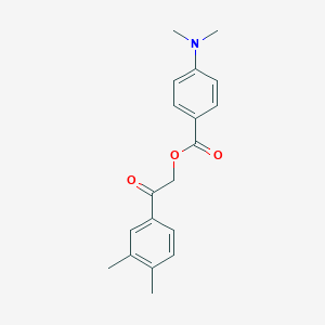 molecular formula C19H21NO3 B340399 2-(3,4-Dimethylphenyl)-2-oxoethyl 4-(dimethylamino)benzoate 