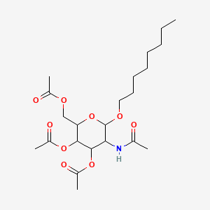 [3,4-Bis(acetyloxy)-5-acetamido-6-(octyloxy)oxan-2-YL]methyl acetate