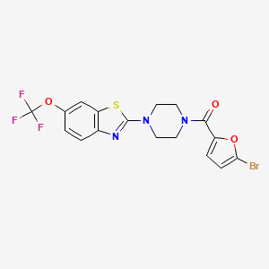 molecular formula C17H13BrF3N3O3S B3404028 (5-Bromofuran-2-yl)(4-(6-(trifluoromethoxy)benzo[d]thiazol-2-yl)piperazin-1-yl)methanone CAS No. 1203202-62-3