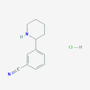 molecular formula C12H15ClN2 B3404050 3-(Piperidin-2-yl)benzonitrile hydrochloride CAS No. 1203683-95-7