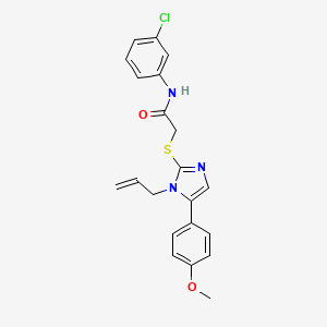 molecular formula C21H20ClN3O2S B3404063 2-((1-allyl-5-(4-methoxyphenyl)-1H-imidazol-2-yl)thio)-N-(3-chlorophenyl)acetamide CAS No. 1206987-86-1