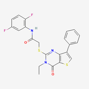 molecular formula C22H17F2N3O2S2 B3404067 N-(2,5-difluorophenyl)-2-[(3-ethyl-4-oxo-7-phenyl-3,4-dihydrothieno[3,2-d]pyrimidin-2-yl)thio]acetamide CAS No. 1206988-00-2