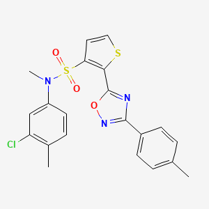 molecular formula C21H18ClN3O3S2 B3404081 N-(3-chloro-4-methylphenyl)-N-methyl-2-[3-(4-methylphenyl)-1,2,4-oxadiazol-5-yl]thiophene-3-sulfonamide CAS No. 1206993-97-6
