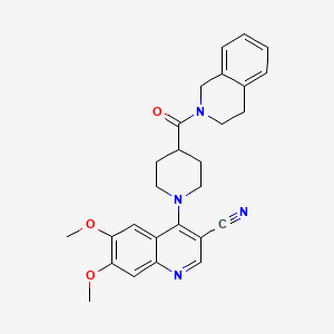 molecular formula C27H28N4O3 B3404082 1-(4-{[(4-fluorophenyl)sulfonyl]amino}benzoyl)-N-isobutylpiperidine-3-carboxamide CAS No. 1206994-54-8