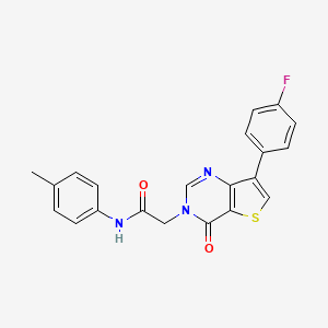 molecular formula C21H16FN3O2S B3404109 2-[7-(4-fluorophenyl)-4-oxothieno[3,2-d]pyrimidin-3(4H)-yl]-N-(4-methylphenyl)acetamide CAS No. 1207008-81-8