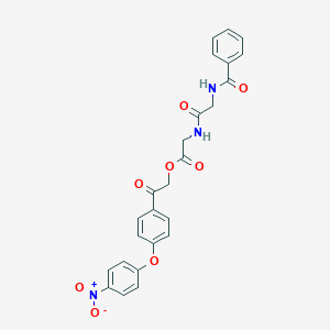molecular formula C25H21N3O8 B340412 2-(4-{4-Nitrophenoxy}phenyl)-2-oxoethyl {[(benzoylamino)acetyl]amino}acetate 