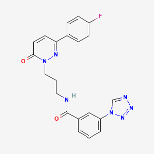 molecular formula C21H18FN7O2 B3404121 N-(3-(3-(4-fluorophenyl)-6-oxopyridazin-1(6H)-yl)propyl)-3-(1H-tetrazol-1-yl)benzamide CAS No. 1207011-39-9